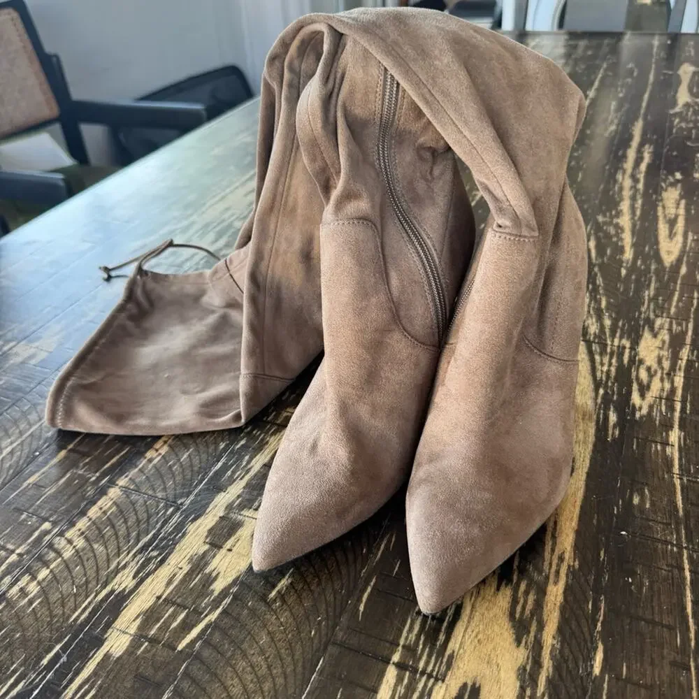 Aldo – Camel Tan Over-the-Knee Suede Boots (Size 8.5)